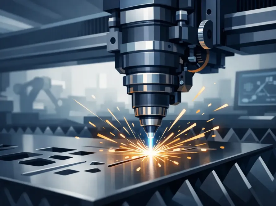Corte láser CNC industrial con precisión