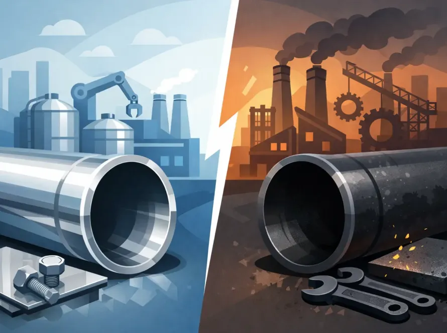 Acero inoxidable vs acero al carbón industrial